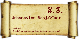 Urbanovics Benjámin névjegykártya