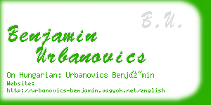benjamin urbanovics business card